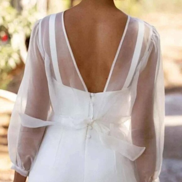 Silk Bridal Organza Wedding Cover Up / Topper (NWOT) - Picture 5 of 6